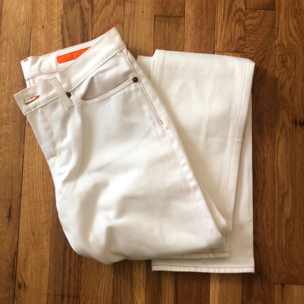 Club Monaco white straight leg low rise jean